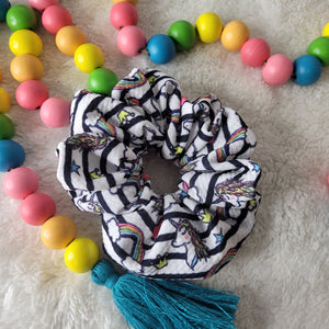 Unicorn stripes scrunchie