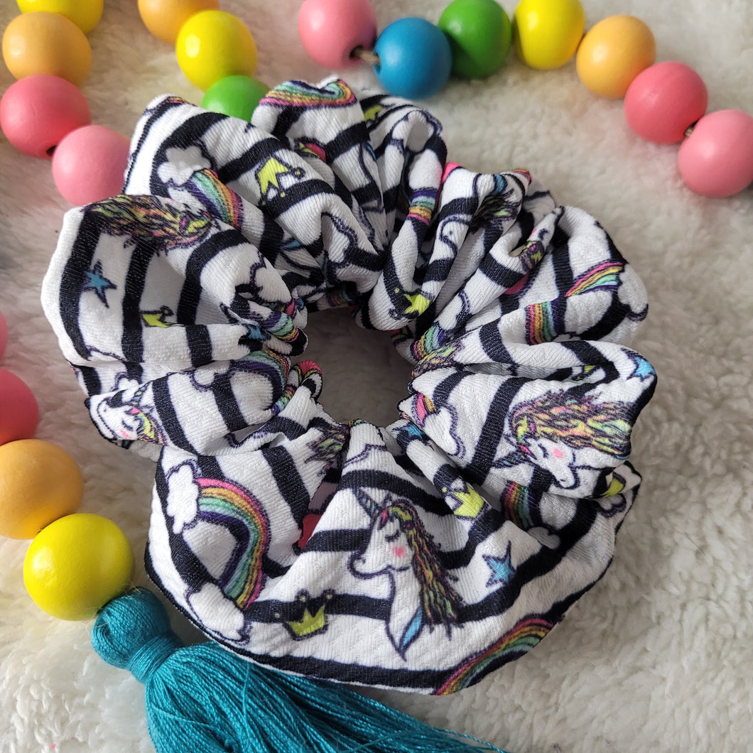 Unicorn stripes scrunchie